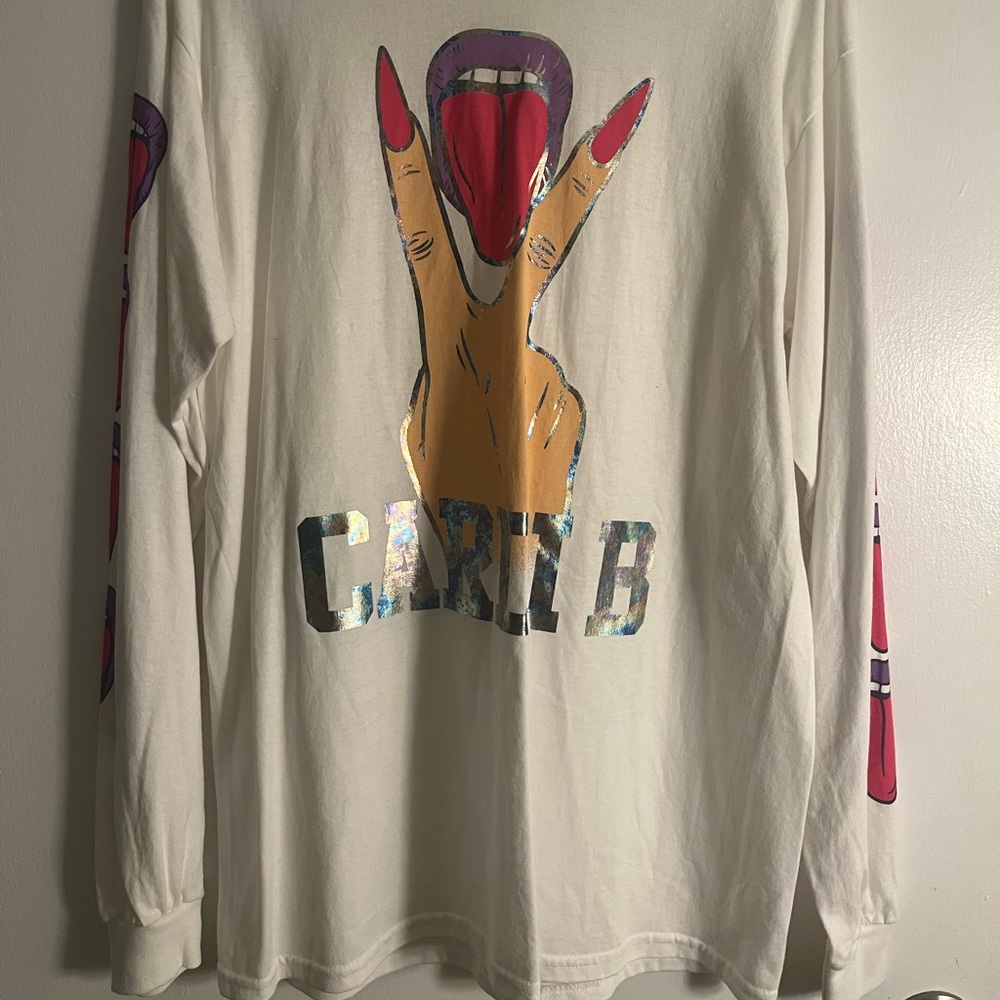 Cardi B Bardi Gang Long Sleeve Tongue Tour Shirt Medium